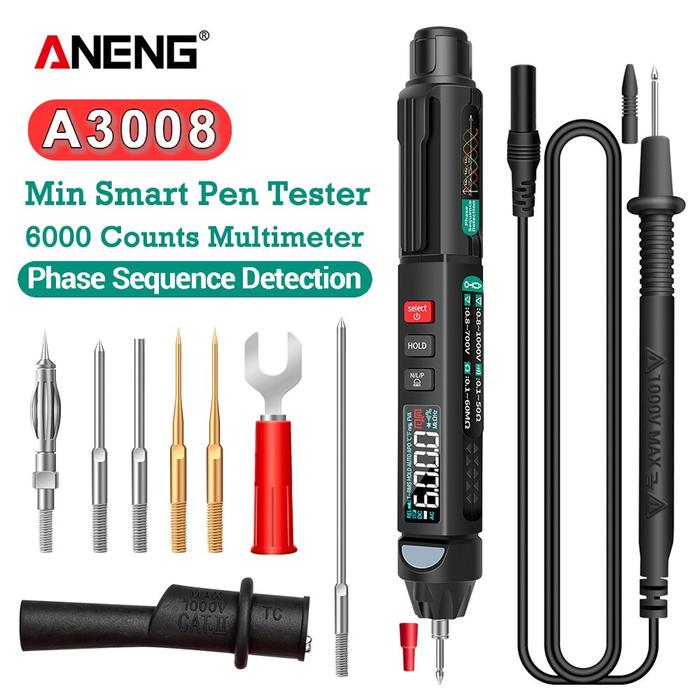 ANENG A3008 Digital Multimeter Test Pen 6000 Counts Auto Intelligent