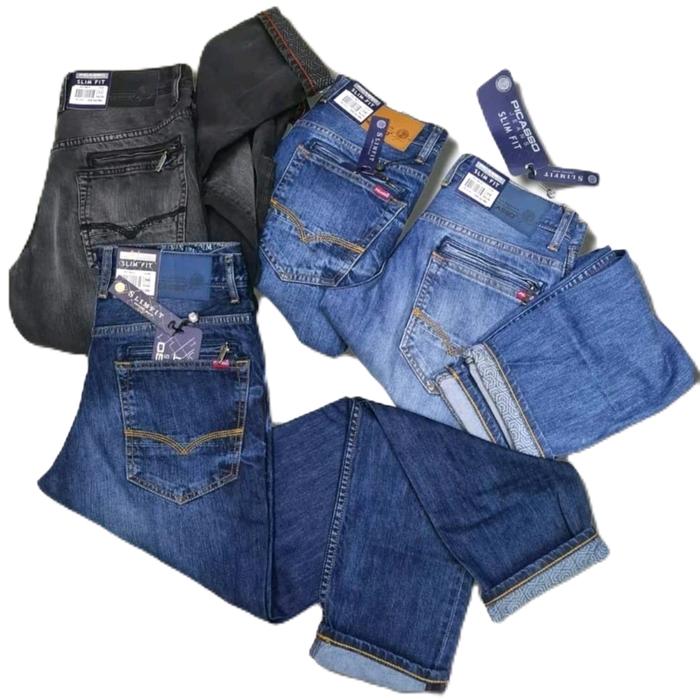 Celana Jeans Picasso Ori Jeans Dewasa - Tahan Lama dan Nyaman Dipakai - Hitam, Pria