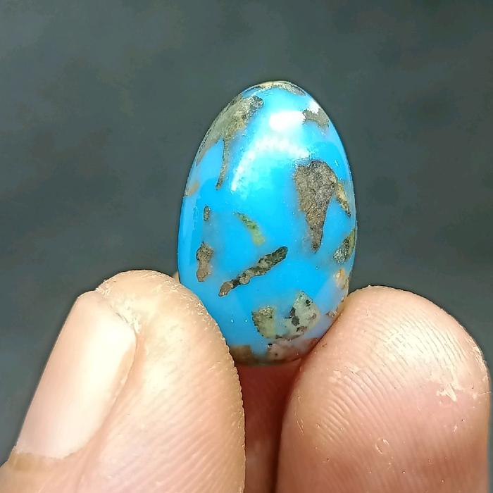 Batu Badar Besi Biru , Bentuk Telur , Nempel Magnet