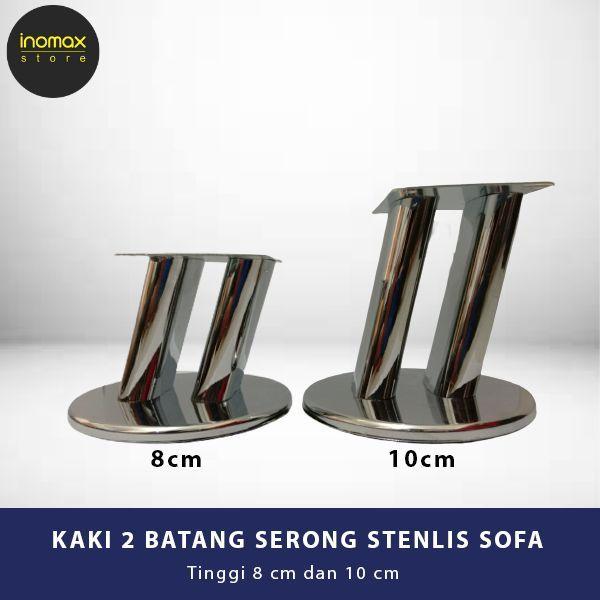KAKI SOFA 2 BATANG SERONG STAINLESS - BAHAN BAKU SOFA/AKSESORIS SOFA/FURNITURE/LEMARI/KURSI/DIVAN/SP