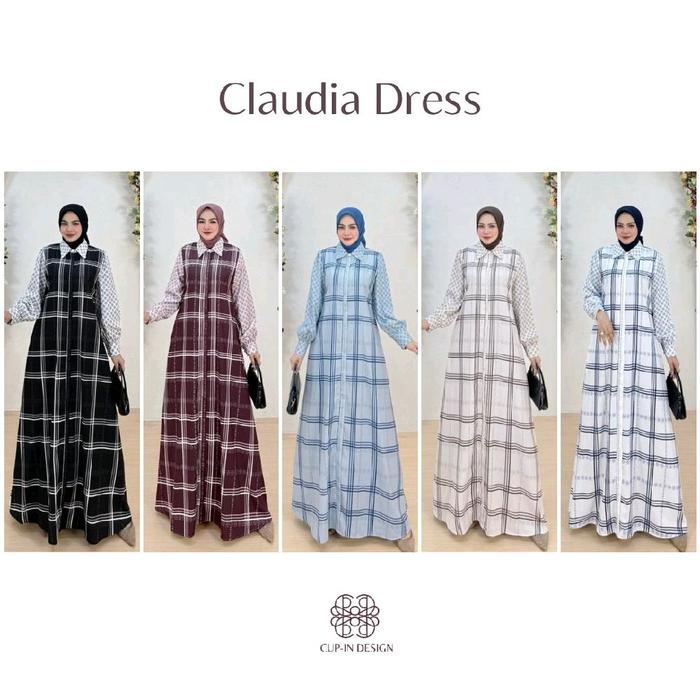 Gamis Hitam Premium Claudia Dress ORI by Cup-in Design