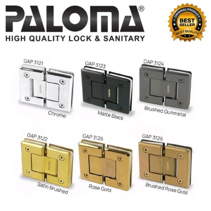 GLASS ACCESSORIES PALOMA SHOWER HINGE G/G BR (180°): PALOMA Shower Hinge BR 3703 (180°) GAP3121-3