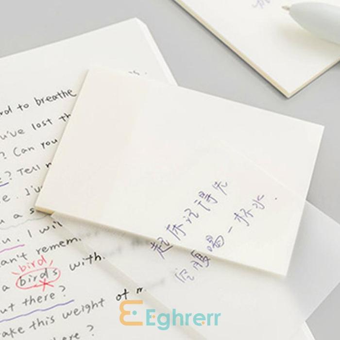 โจEG 50 Lembar Sticky Note Transparan Tahan Air Untuk Kantor Sekolah Transparent 50 Lembar Sticky Not