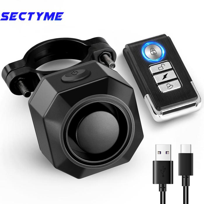 Sectyme Alarm Pencuri Sepeda Motor Listrik Tahan Air Nirkabel USB
