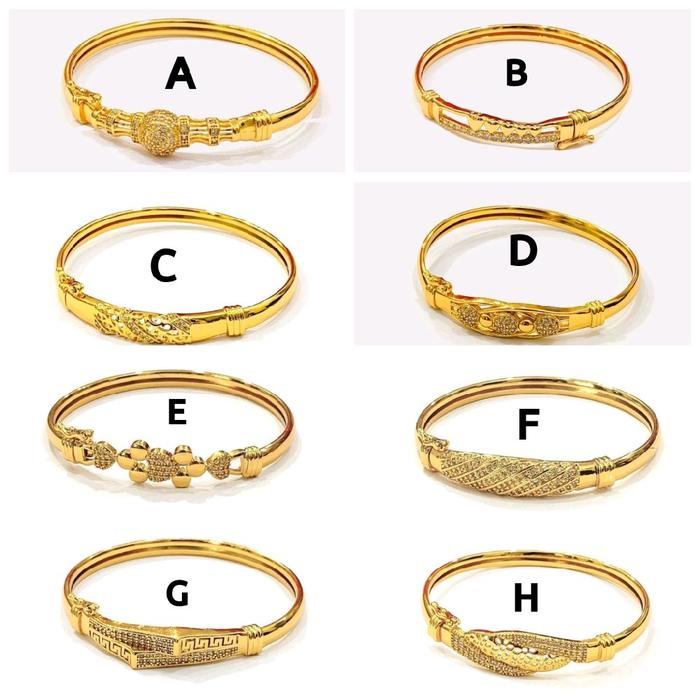 MK. Gelang tangan bangle/kolong xuping dewasa berlapis emas dgn mata zircon