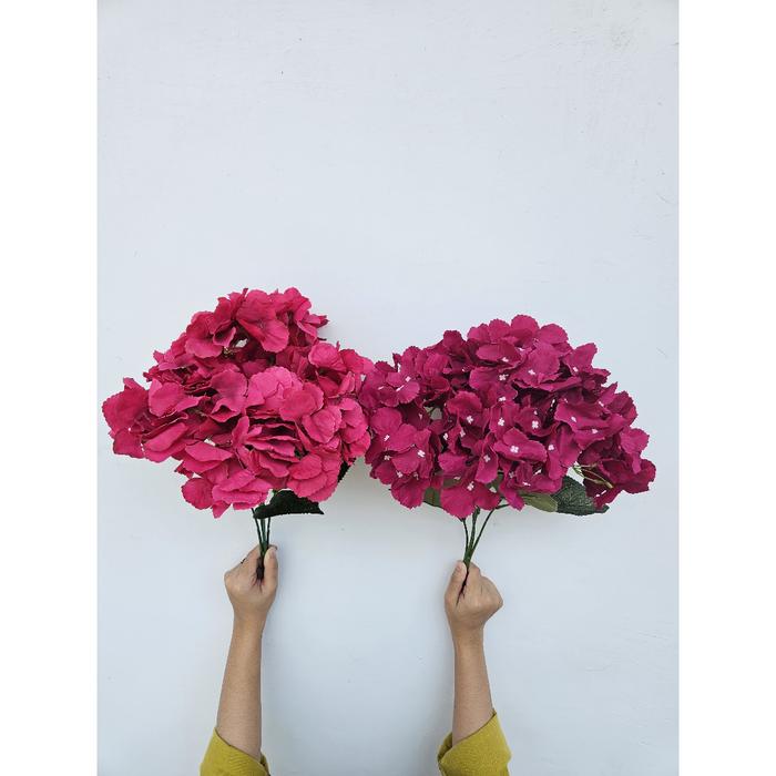 Bunga Hortensia Jumbo Artificial Hydrangea Bunga artificial dekorasi 5 cabang