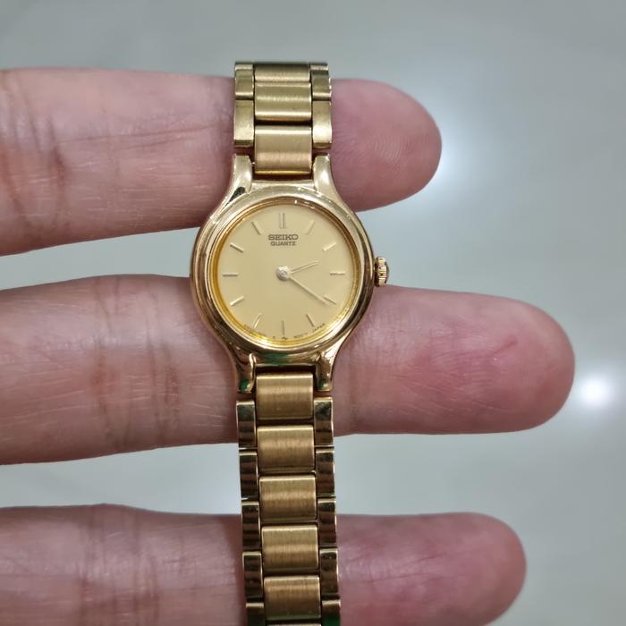 Jam Tangan Seiko 4N000041 Quartz Gold Plated Made in Japan Ladies Kondisi Bekas