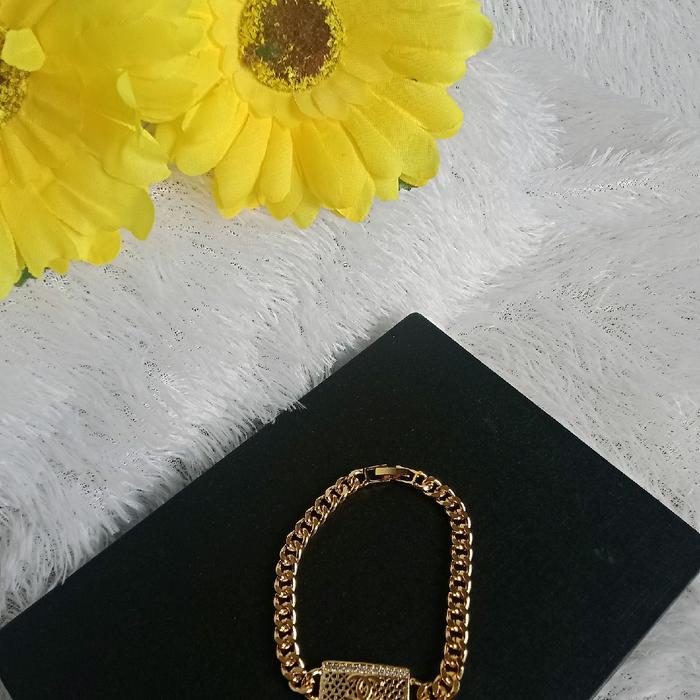 gelang titanium anti karat model chanel sisik
