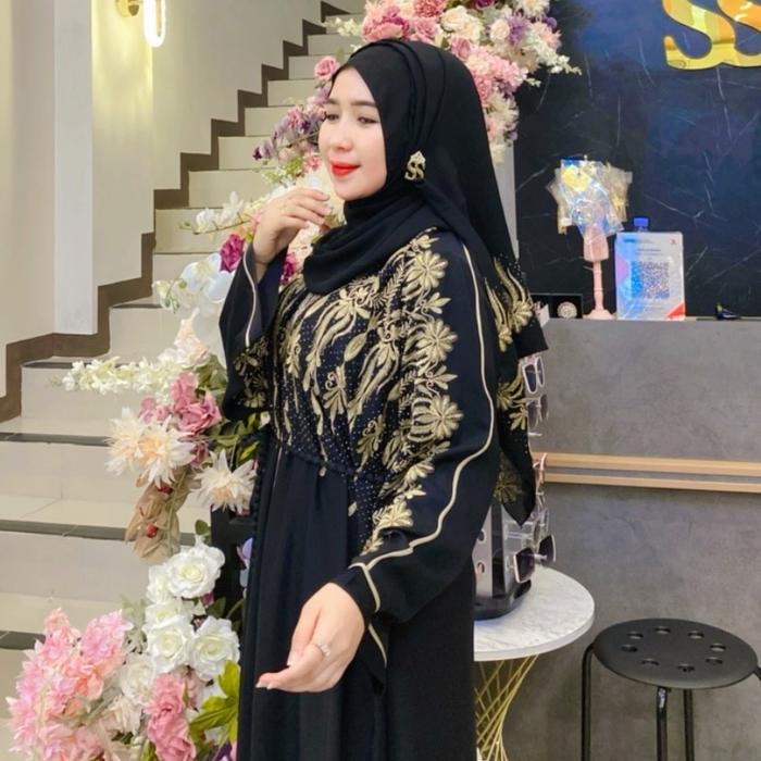 Abaya set hijab ori yaman series lebaran