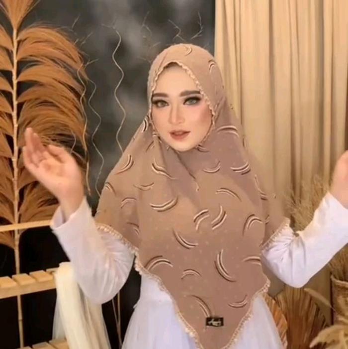 Jilbab Instan VISREN Siria Tali Renda Matt Crincle 3D Embos Renda Ayyuby Hijab
