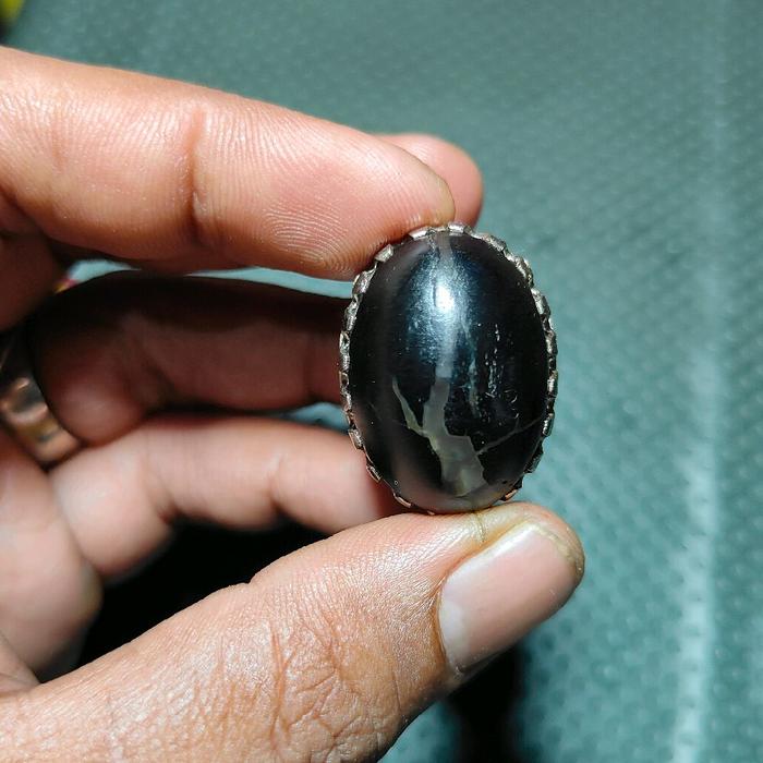 batu akik fosil kelor Banyumili tembus senter pamor tembus atas bawah