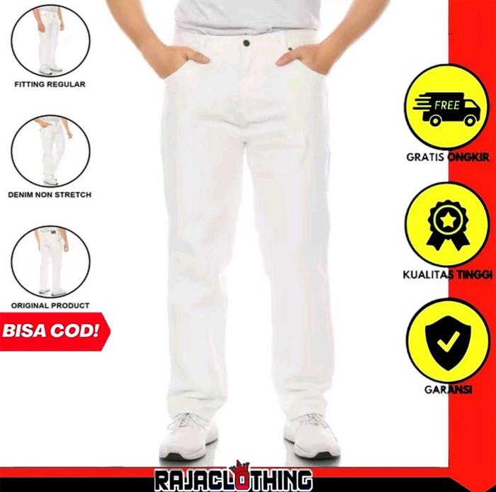 RCL - Celana Jeans Pria Model Standar Regular Straight Uvall - Putih (28-38)