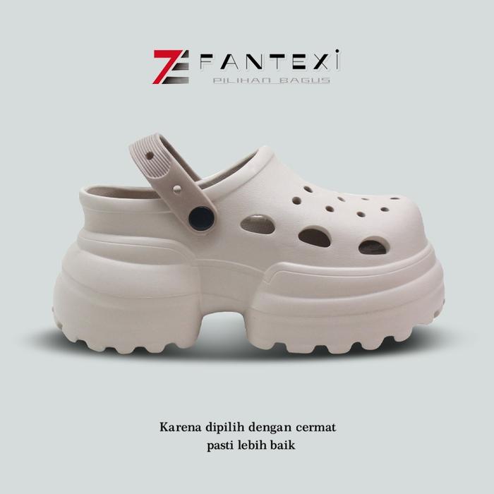 Sandal Wedges Baim Tinggi Polos Kekenian Bahan Karet Eva