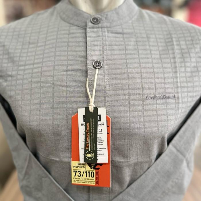 Baju Muslim Koko Cardinal Panjang Cocok untuk Sholat dan Santai - Toyobo, Dewasa, Pria, Katun, Setel