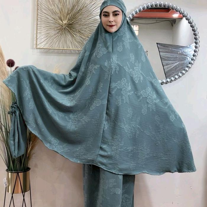 Mukenah Lesti 3in Kringkel bordir & polos 1200/kd Deskripsi kode 04 = mukenah AS = All size (ukura