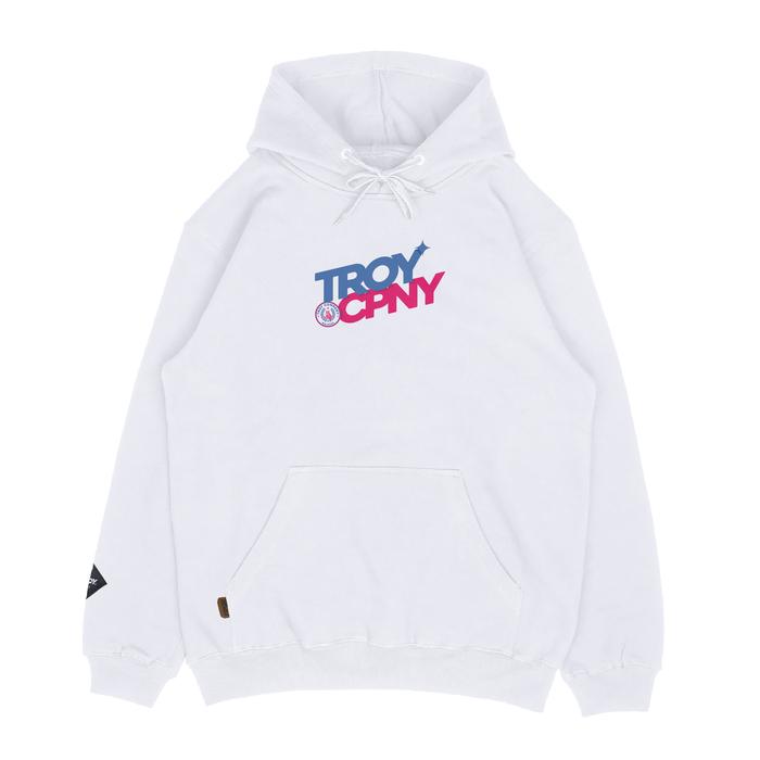 Troy Company Pullover Hoodie White Due Color - Jaket Hoodie KHD 2835