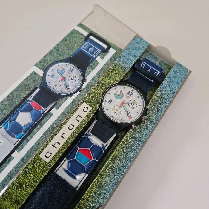 VINTAGE RARE NEW OLD STOCK SWATCH SCZ401FR GOOOAL FRANCE 1998 CHRONOGRAPH UNWORD