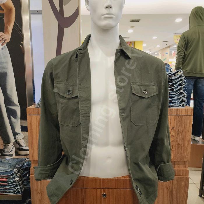 BOMBBOOGIE ORIGINAL jaket pria lengan panjang hijau army 34162B5AR