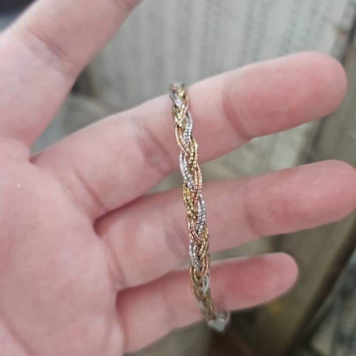 Gelang Bangle Rantai Bulat Putih Emas Asli Putih 375 Rosegold Ubs