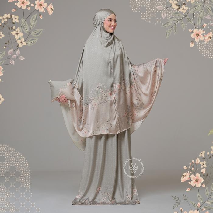 Mukena Travel Miraya Wisteria Moss Satin Silk