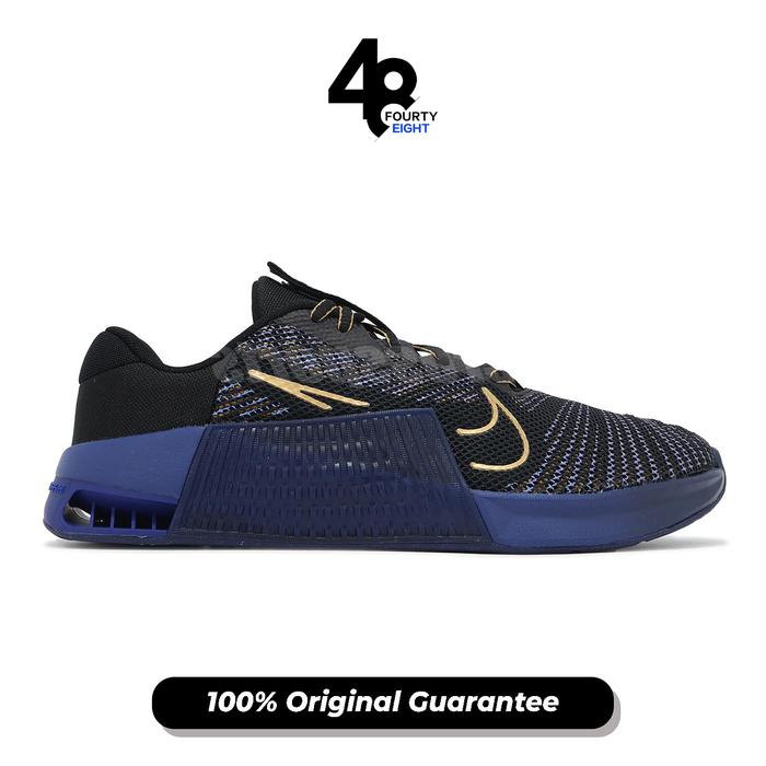 Sepatu Training Pria Nike Metcon 9 AMP Black Deep Night Copper Moon Blue Void (HF1098-001) Original