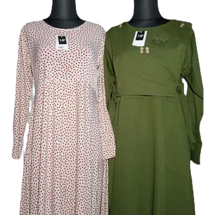 Gamis Stylish Dress Muslim  wanita Katun Halus adem by Mp collection