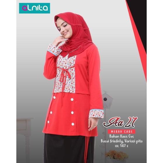 ATASAN BAJU WANITA KAOS OLAHRAGA SENAM AA 21 ALNITA NIBRAS