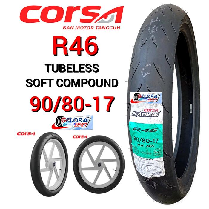 Ban Tubeles Corsa R46 90/80-17 Ban Donat Soft Compound Ban Ring 17 ban Corsa r46 90/80-17 ban donat 
