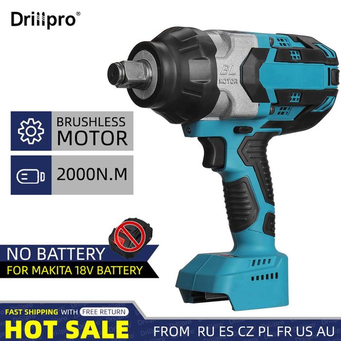 Drillpro 2000N. M Kunci Impact Listrik Tanpa Sikat Torsi Tinggi Kunci