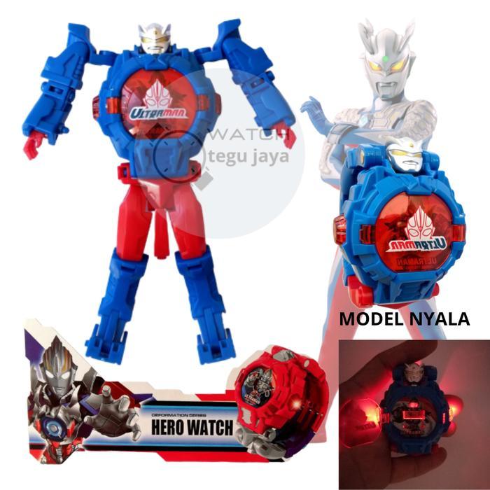 Jam Tangan Robot Anak Karakter Ultraman Bisa Jadi Robot+Nyala Lampuled Promo !