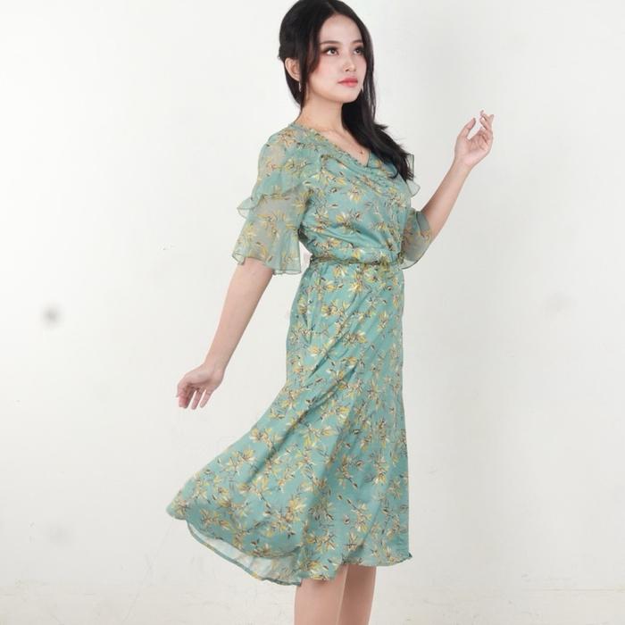FLIC floral summer dress Gaun Wanita Dewasa Pantai Casual Remaja