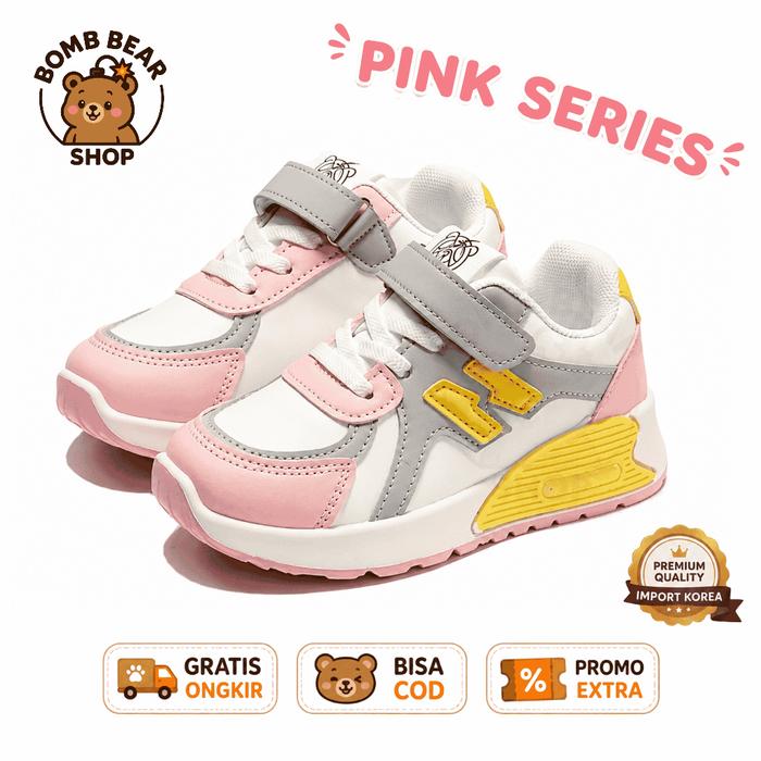Bomb Bear - Sepatu Anak Perempuan Lucu Umur 3-12 Tahun | Sneakers Sport Sekolah PAUD, TK, SD | Fashi