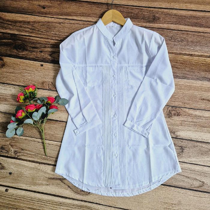 KUMPULAN KEMEJA WANITA PUTIH BAJU WANITA PUTIH PANJANG ATASAN SANTRI PUTRI KEMEJA WANITA CPNS Nyaman