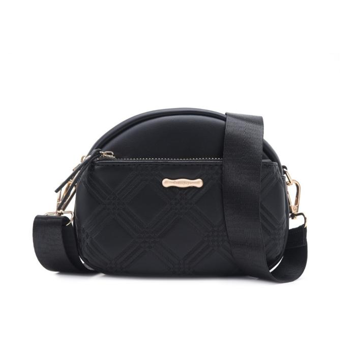 TAS SELEMPANG WANITA PRETTYZYS ORIGINAL KULIT HITAM QUANTELLA TA902B5 SLING BAG KOREA CEWEK MURAH RE