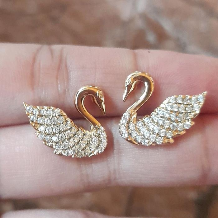 anting tusuk tindik angsa lapis emas merek xuping