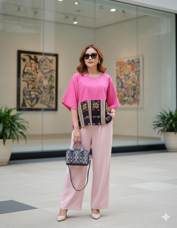 TAS EDOBIG - TAS DOMPET ETNIK untuk WANITA - dompet besar dengan tali handbag dan selempang - dengan