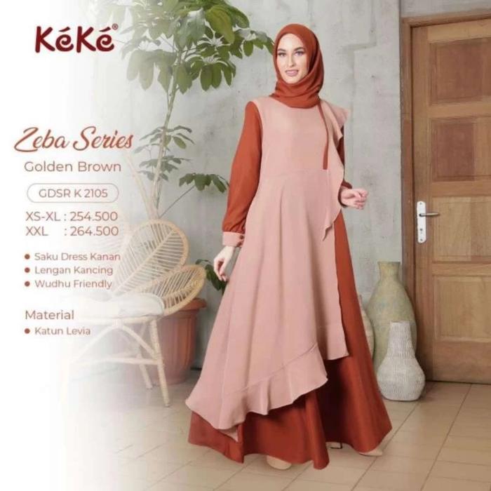 GDSR K 2105 GOLDEN BROWN - GAMIS WANITA