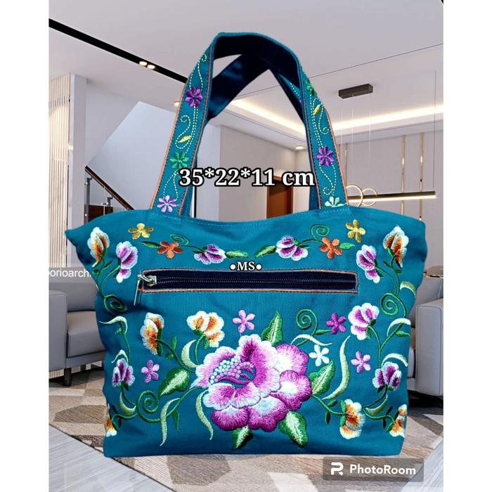 Tas bordir sulaman canvas
