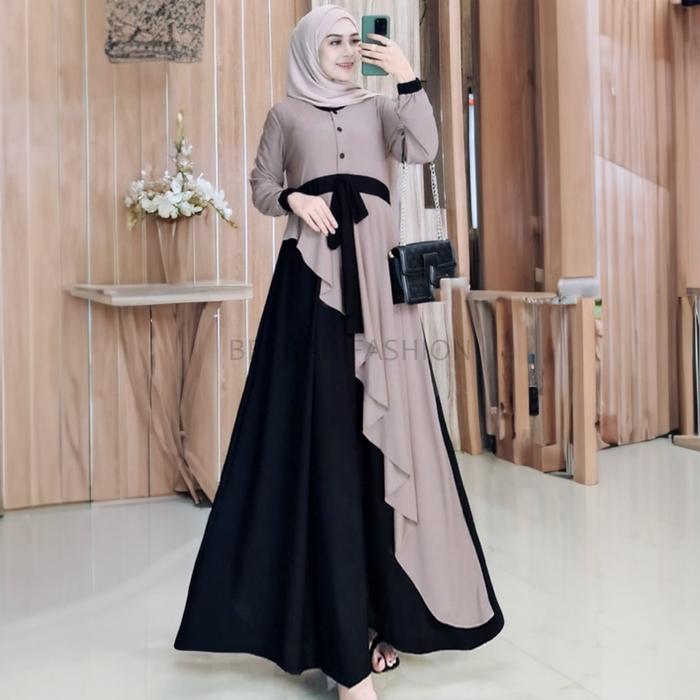 Nilam Maxy - By Uais Pakaian Baju Muslim Dress Nilam M / L / Xl / Xxl Dress Baju Gamis Gaun Simpel B