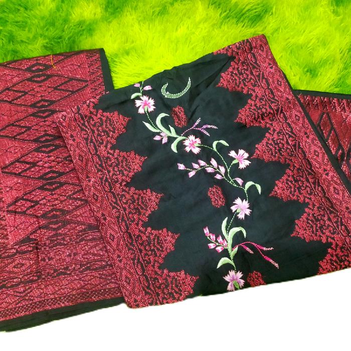 songket silungkang kombinasi bordir suji koto gadang siap pakai