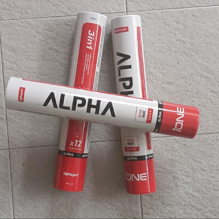 ALPHA Shuttlecock 3in1 Alpha 1ONE Kualitas Terbaik 100% Original dengan Cork Busa Halus & Nylon Prem