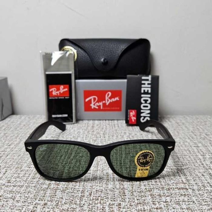 Kacamata Original RayBan RB2132 New Wayfarer 622 55 18 Black Doff