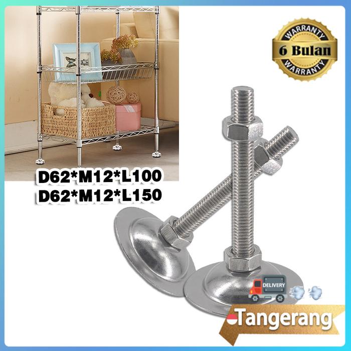 Kaki Meja Foot Adjuster Table Kaki Adjuster Galvanis M12 X150/M12 X100