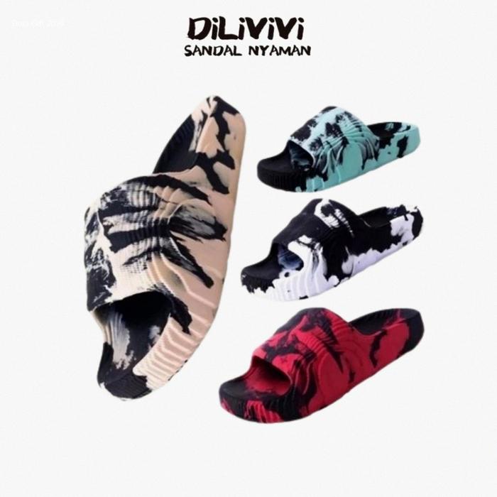 DILIVIVI F-885-1 | Sandal Slop Anak Laki Laki Cowok Motif Tie dye Loreng Addilette Anti Slip Ringan 