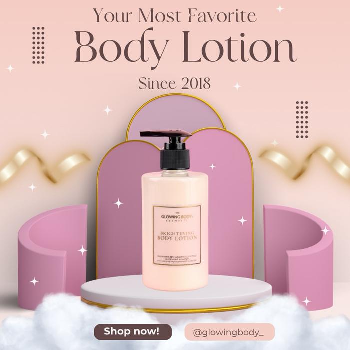 BRIGHTENING BODY LOTION GLOWING BODY / WHITENING LOTION, LOTION CEPAT PUTIH DAN CERAH, MENGATASI KUL