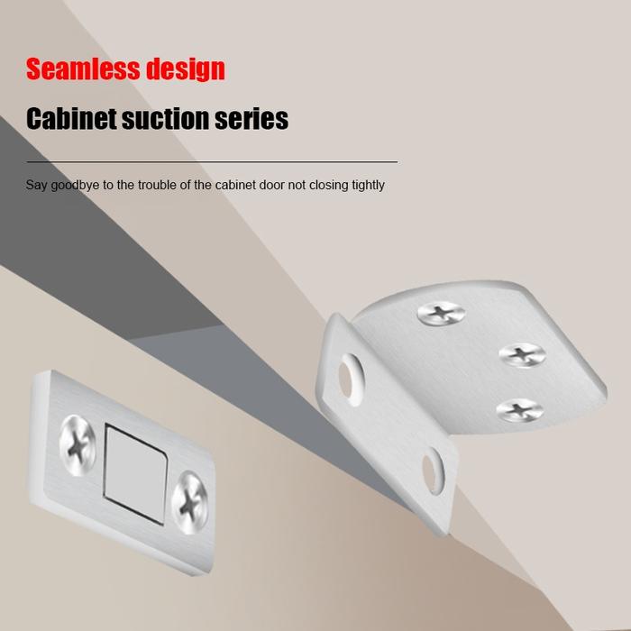 Magnet tempel L kunci penahan pintu lemari baju pakaian laci kaca jendela geser door closer / CH