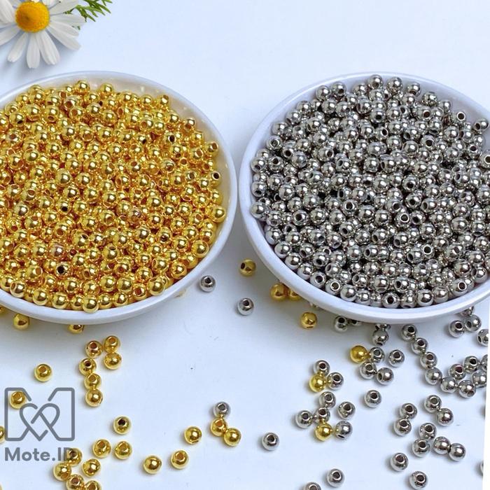 Manik Mote Bolat Gold Silver Anti Karat 4mm 15gr