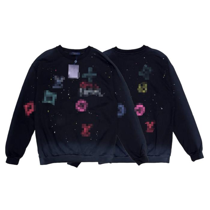 Sweater Crewneck Double Pigment Wash Painted Logos