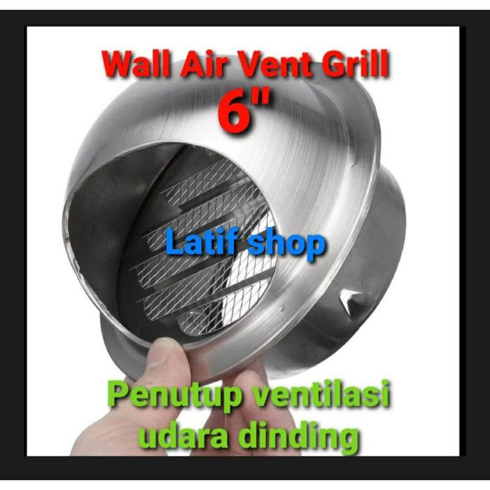 Grill keong Alu / Wall air vent grill 6 in /grill bulat 6 in/penutup lubang ventilasi flexible ducti