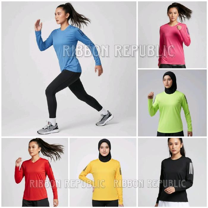 Baju Olahraga Lengan Panjang Wanita Lari Sepeda Gym Fitness Yoga Pilates Dance Zumba Poundfit Golf B